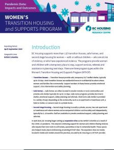 Pandemic Data: Impacts and Outcomes - Women's Transition Housing Supports Programs, 2020-2021